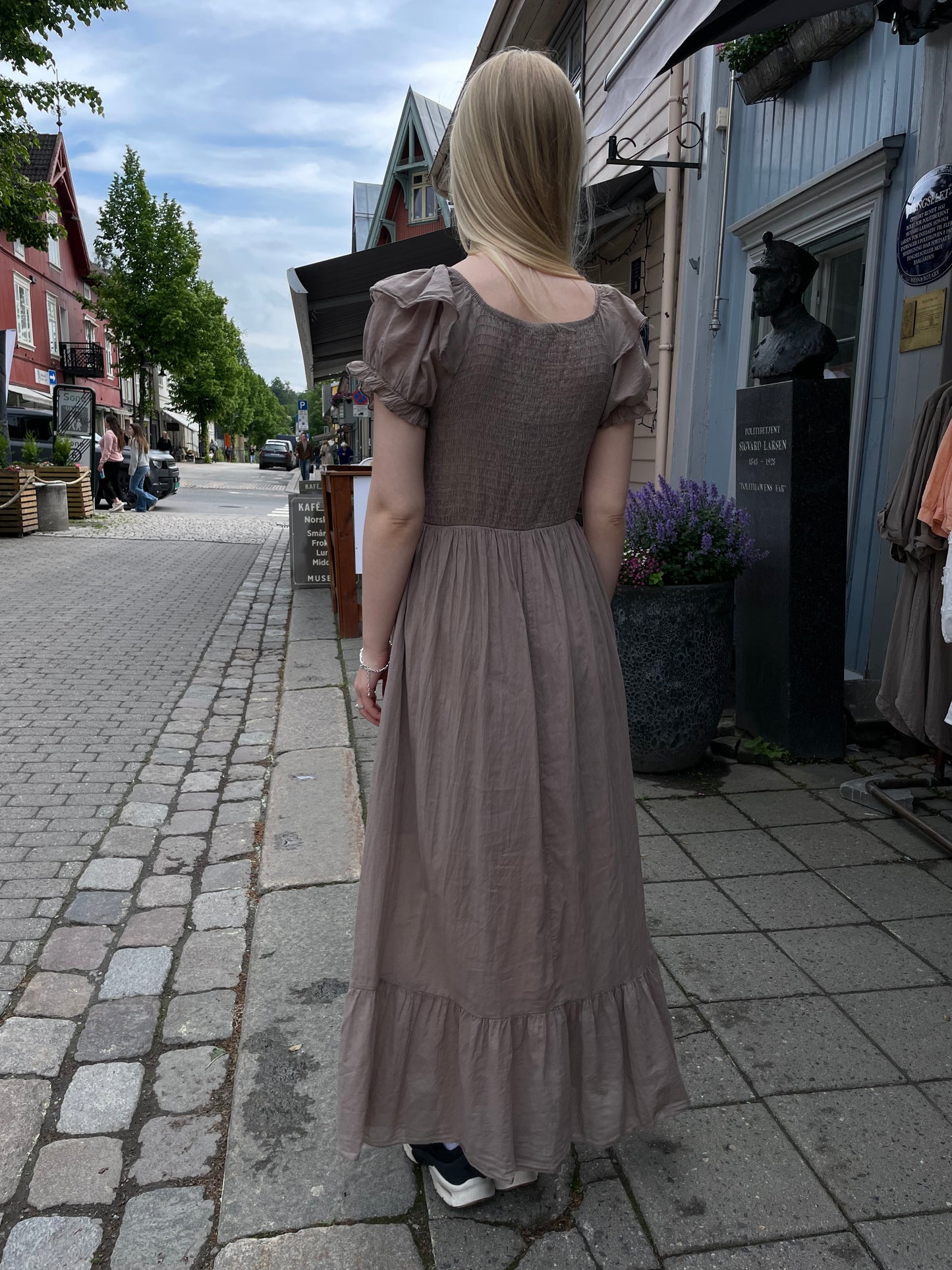 Taupe Smock Dress