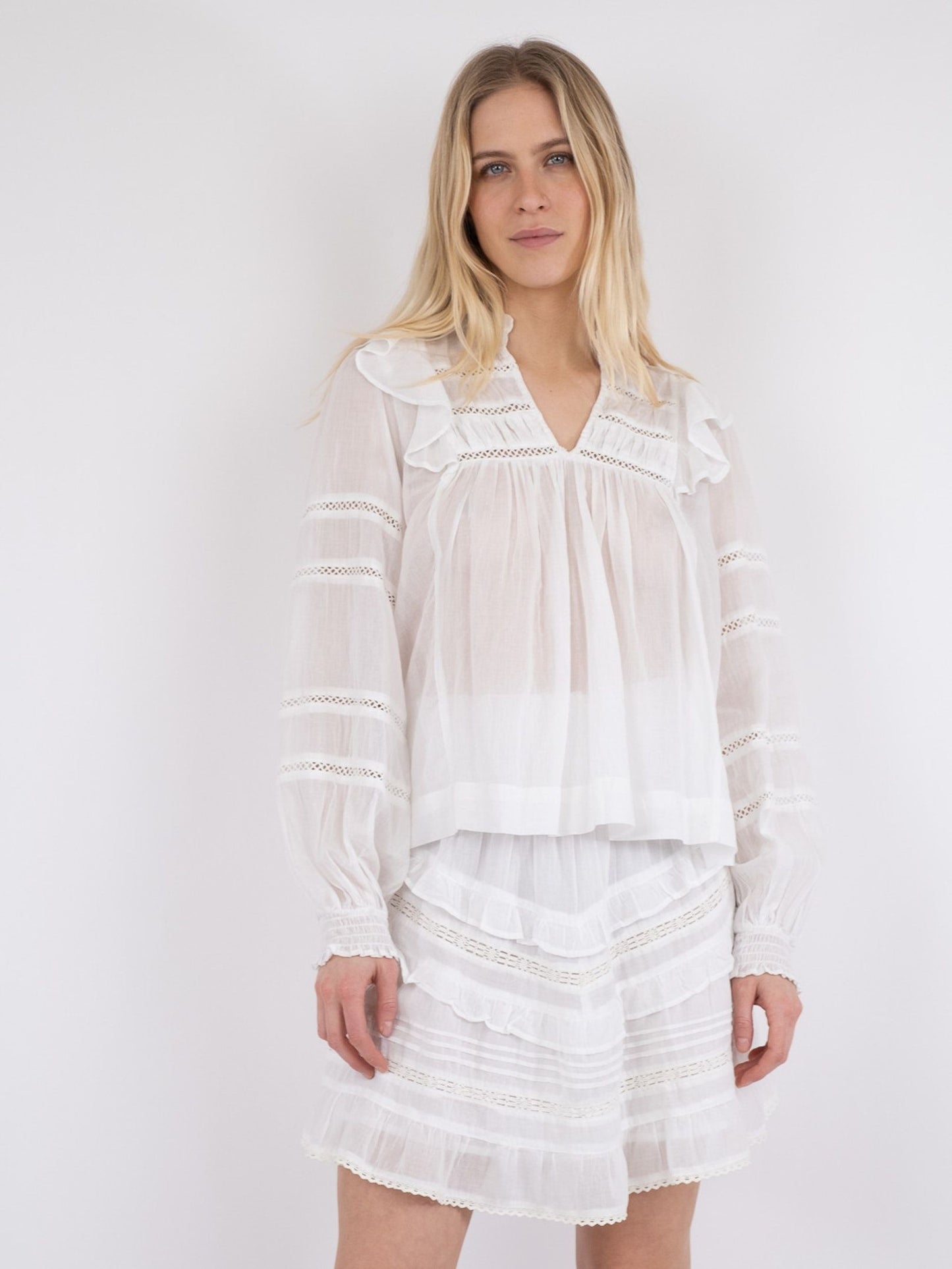 Aroma S Voile Blouse-White