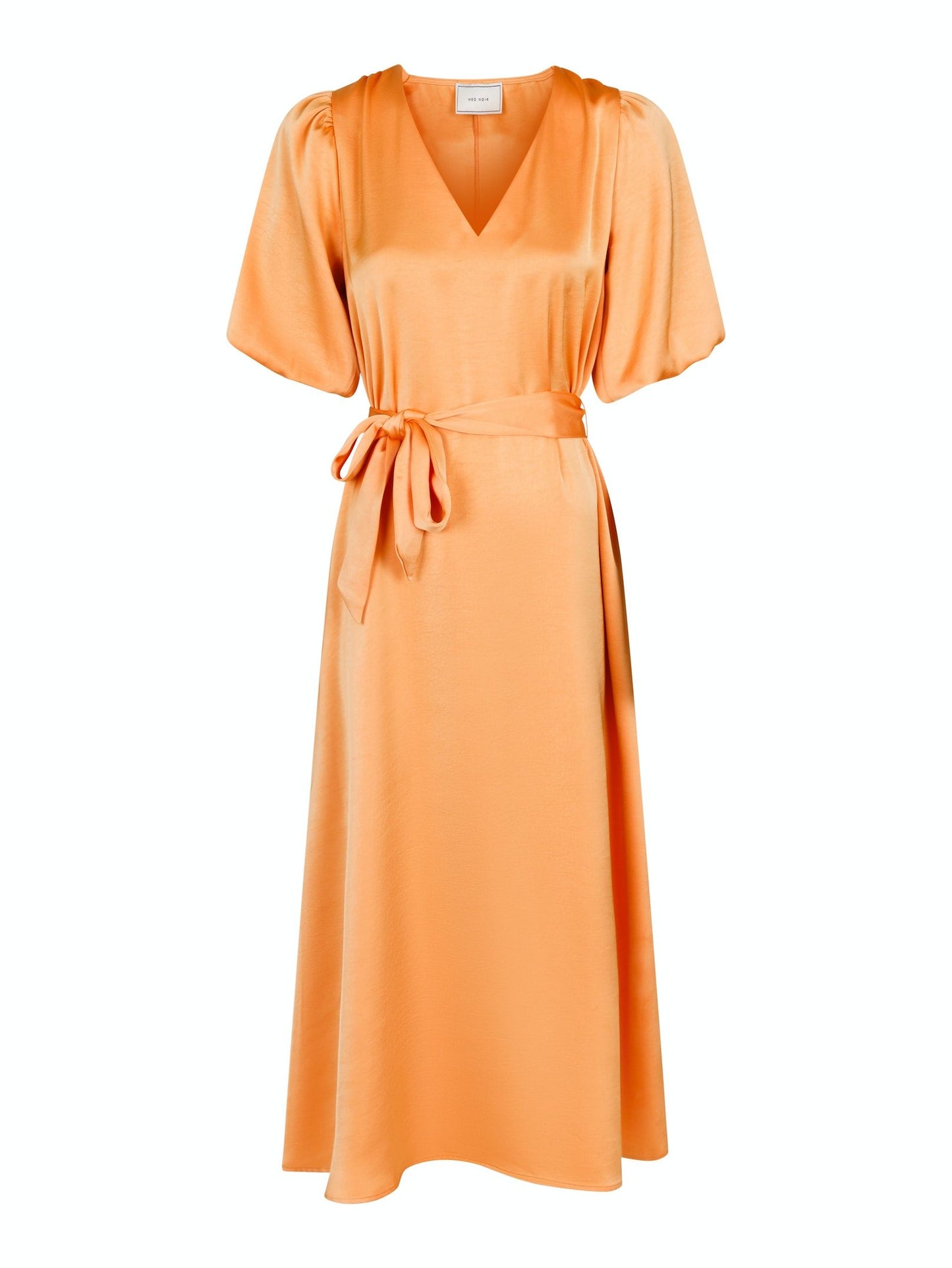 Benita Heavy Satin Dress-Orange