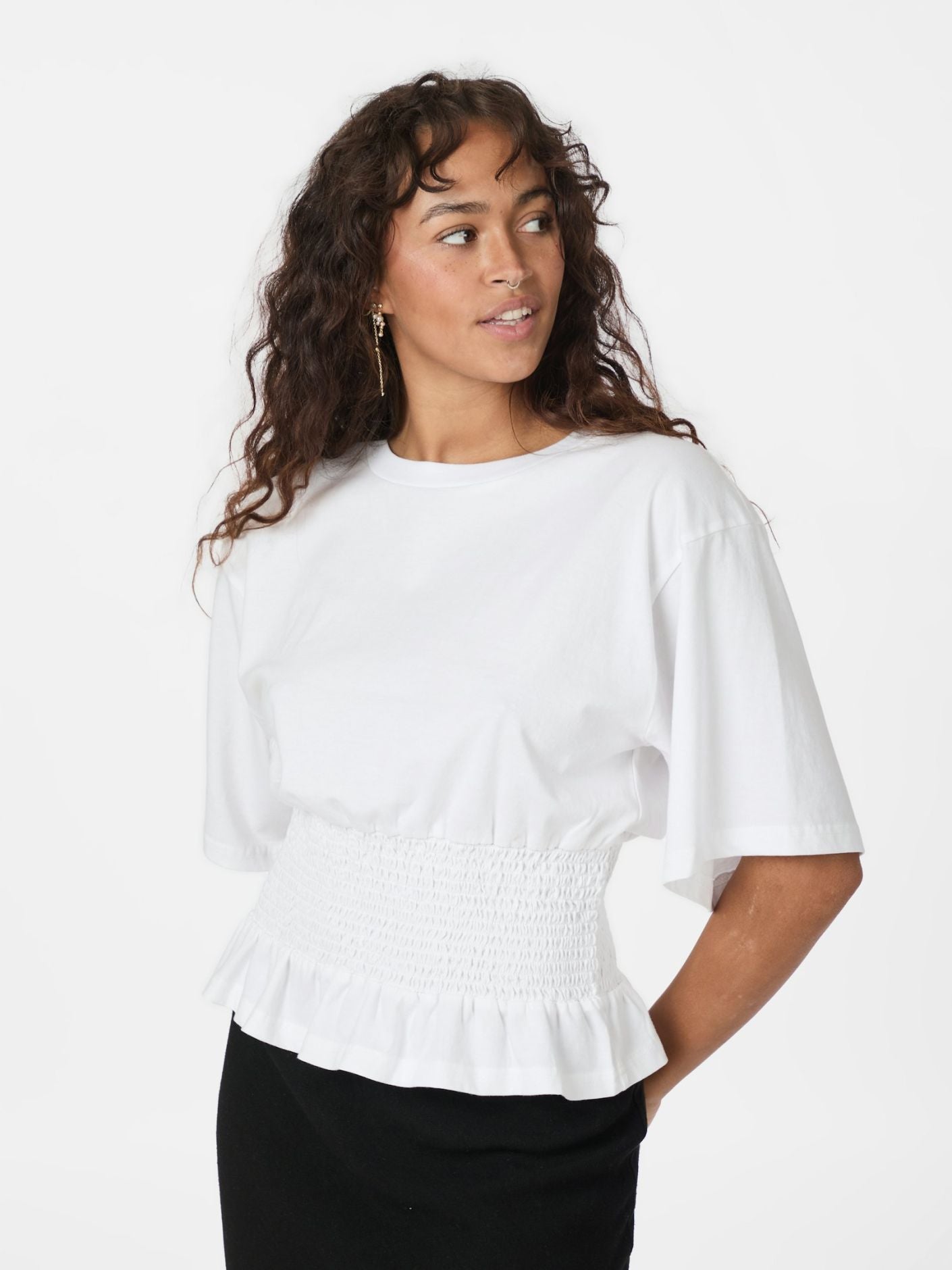 Dray boxy smock top