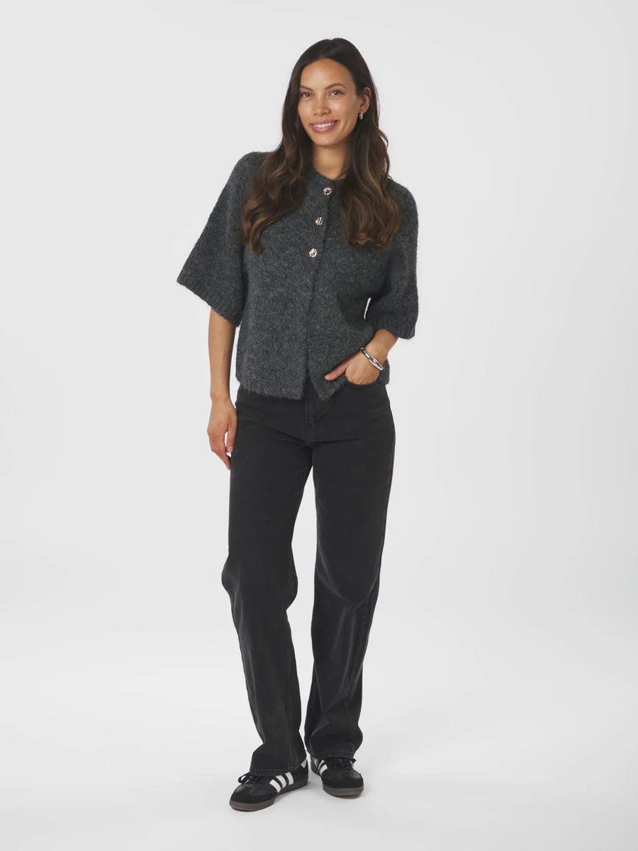 Benuta Fluffy Knit Cardigan Mørk grå