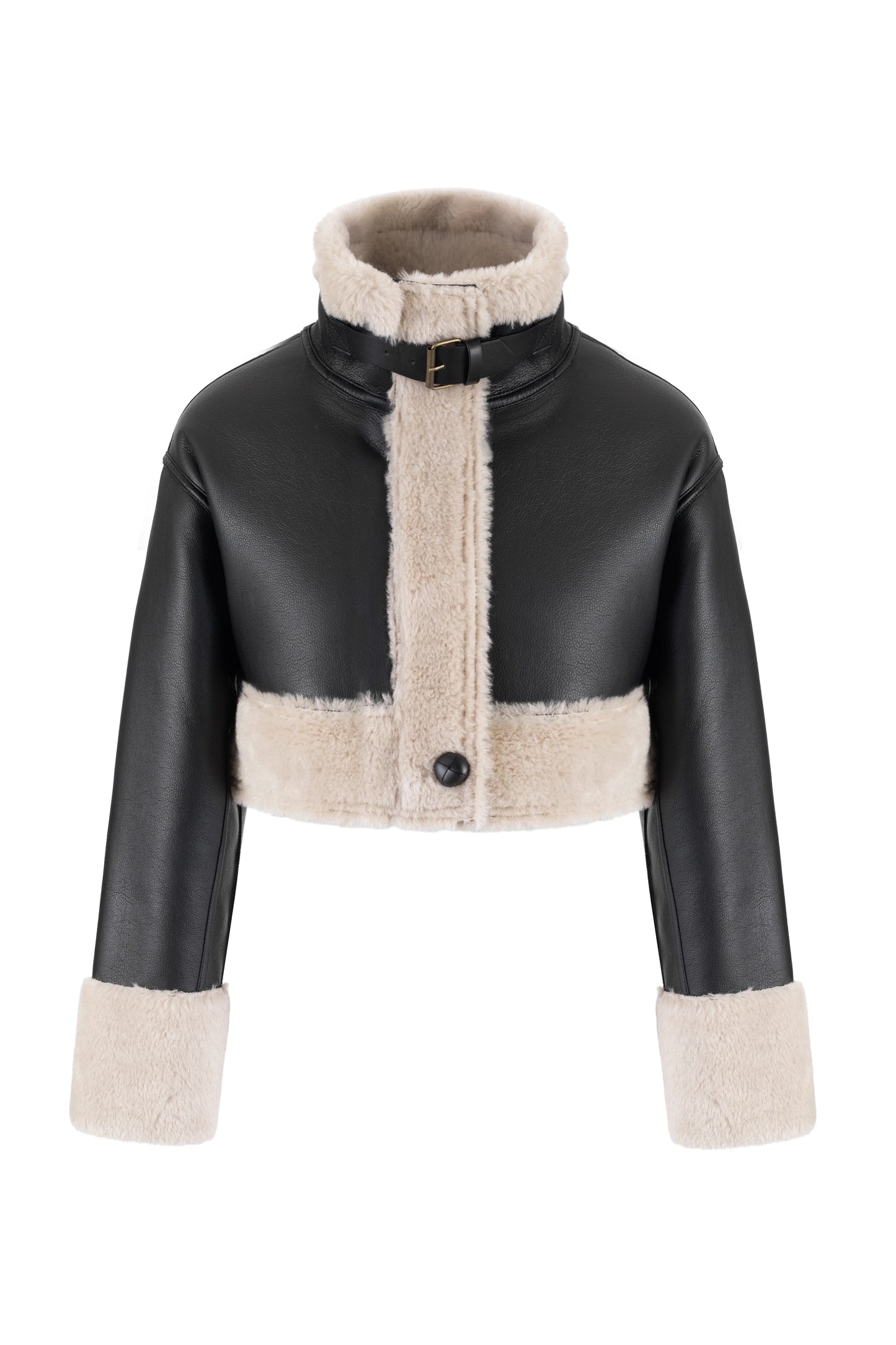PU Bonded Fur Black/biscuit