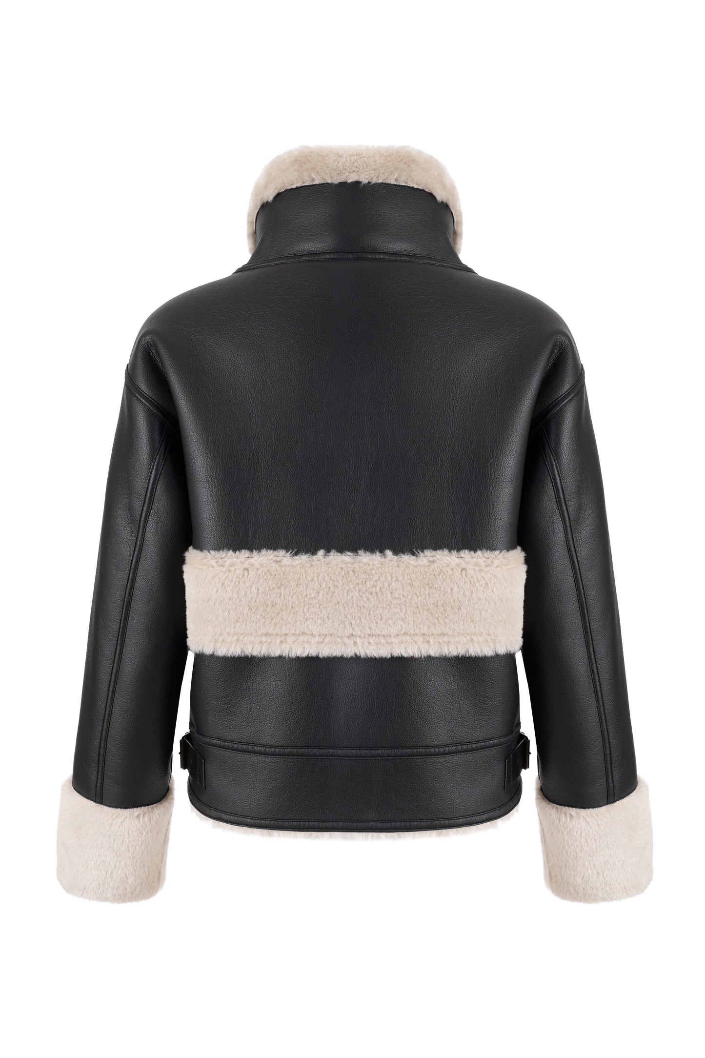 PU Bonded Fur Black/biscuit
