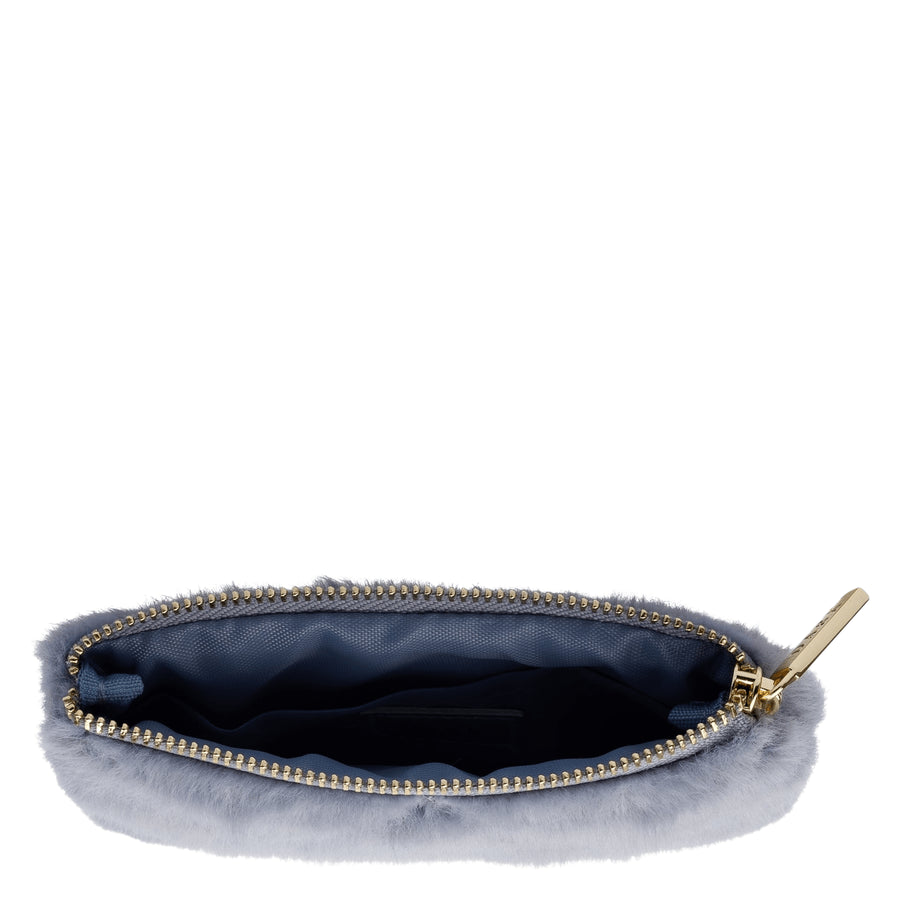 Faux Fur Quilted Mini Pouch