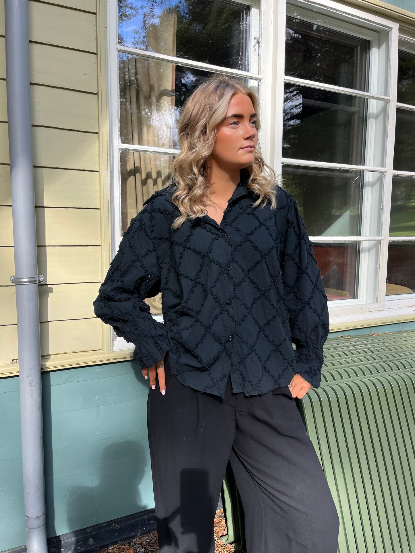 Svart Bomull skjorte