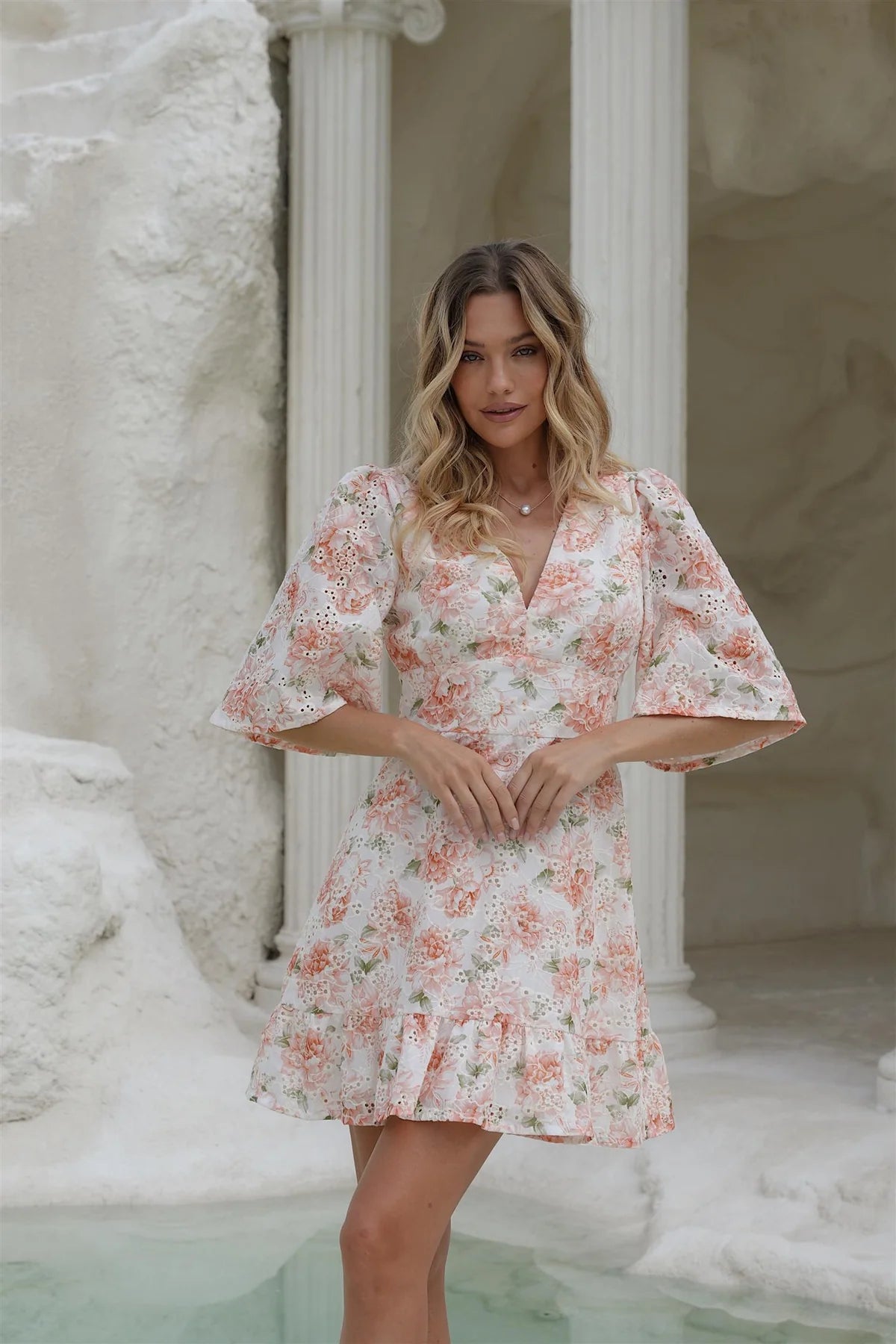 Celina Mini Dress Peony Pop Orange