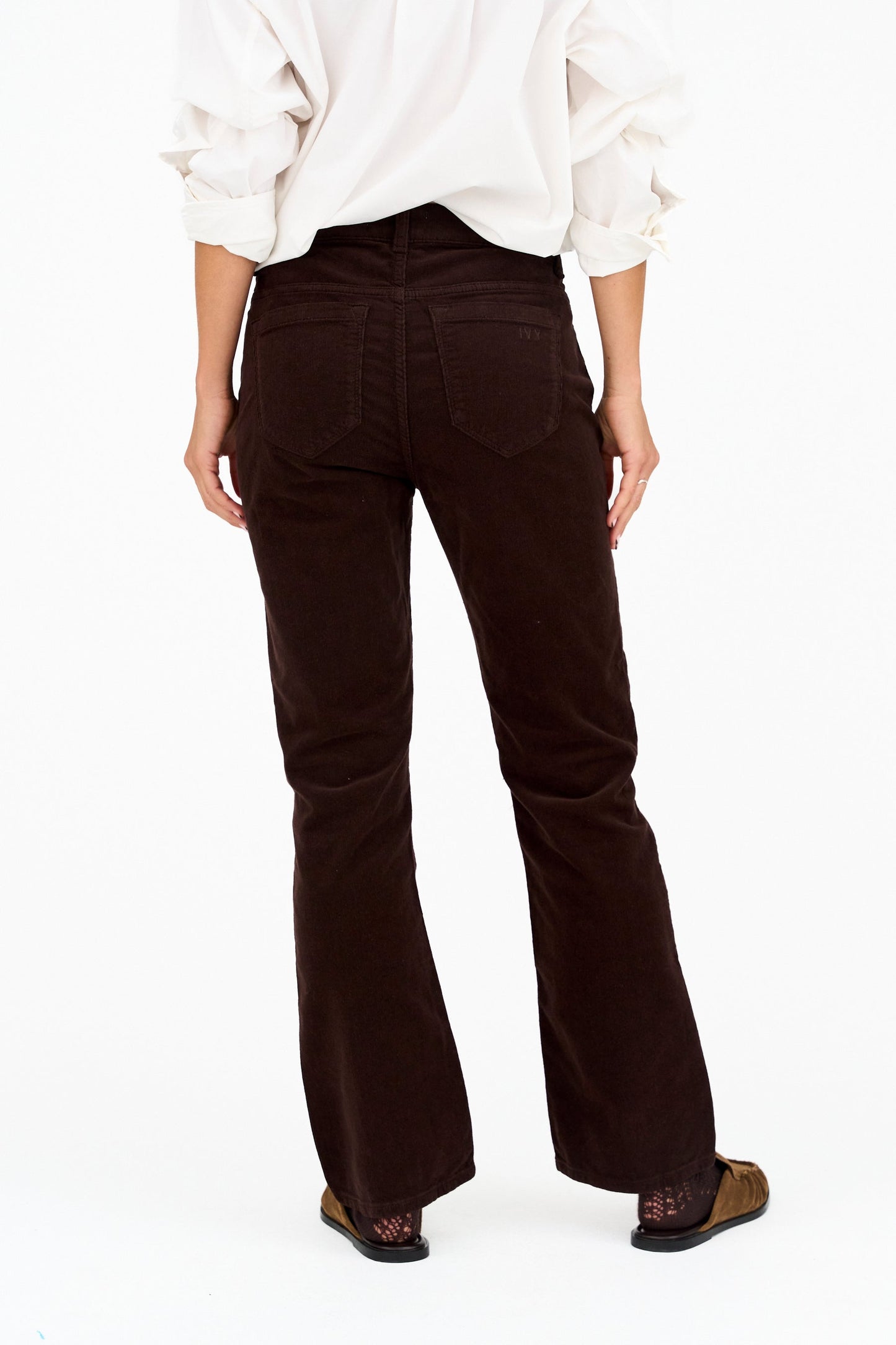 Johanna Kick Flare Baby Cord - Mørkebrun