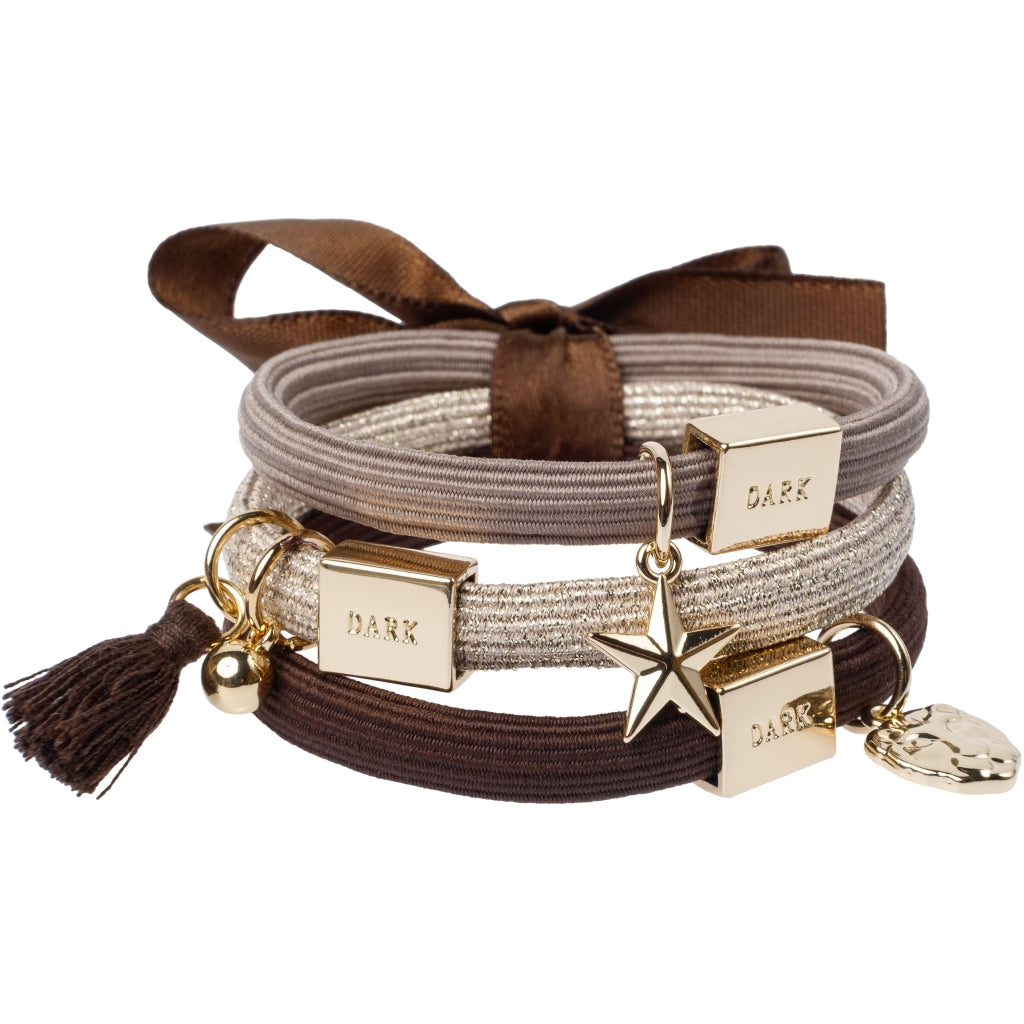 Hair ties 3 pk - Brown