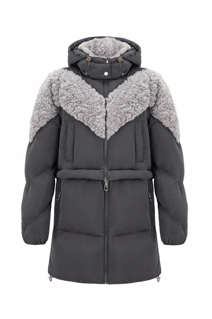 Padded Coat-Slate