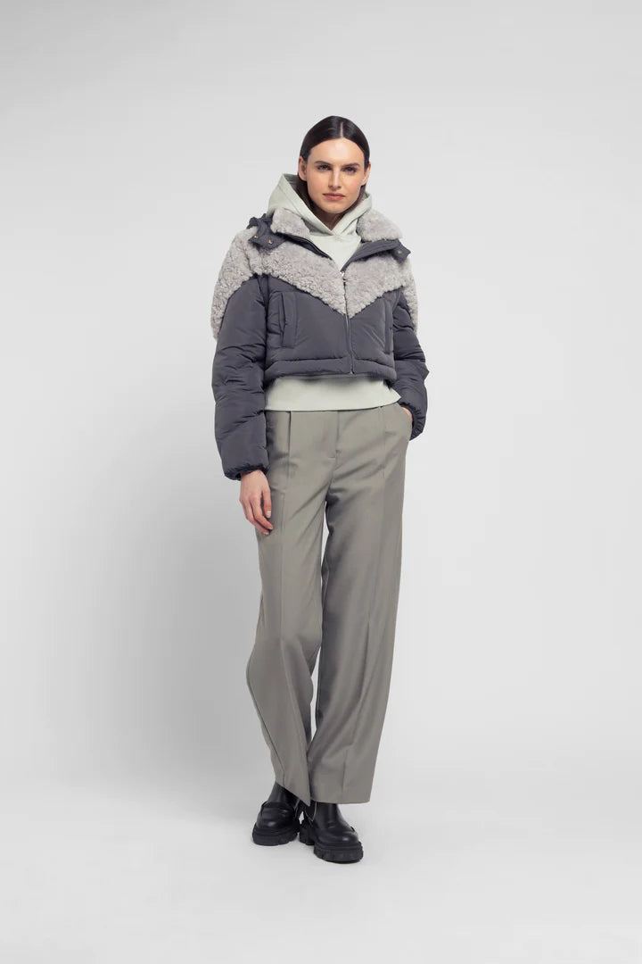 Padded Coat-Slate