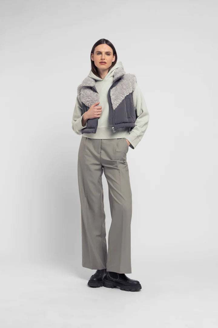 Padded Coat-Slate