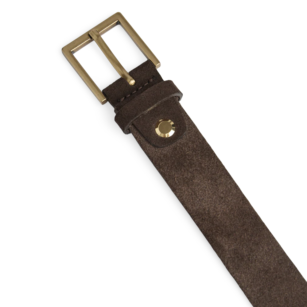 Emira Belt, Suede Dark Brown