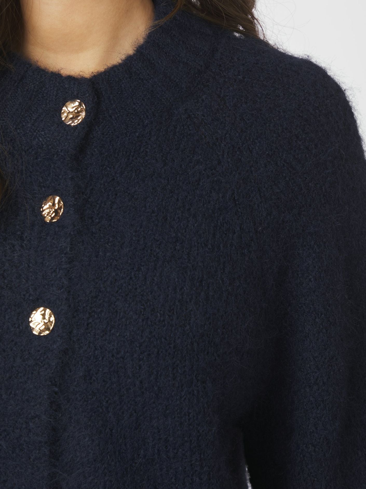 Benuta Fluffy Knit Cardigan Marineblå FORHÅNDSORDRE