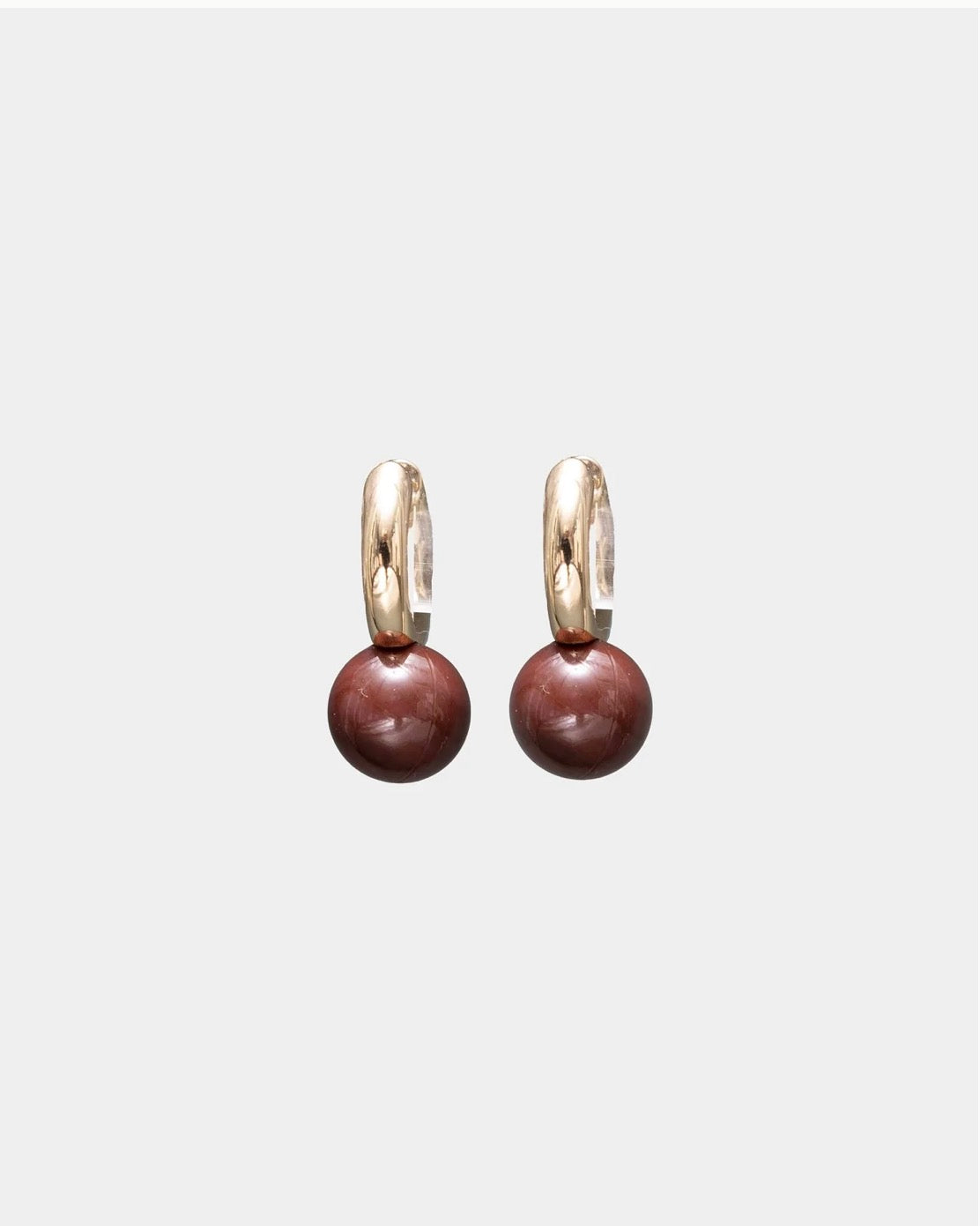 Amelie Pearl Hoops - Mørk Brun