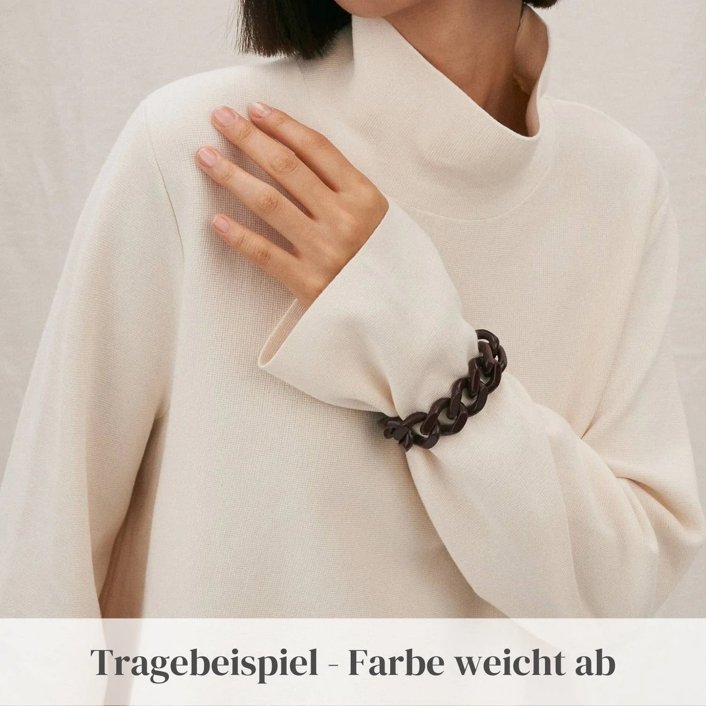 Flat Chain Bracelet-Khaki Marble