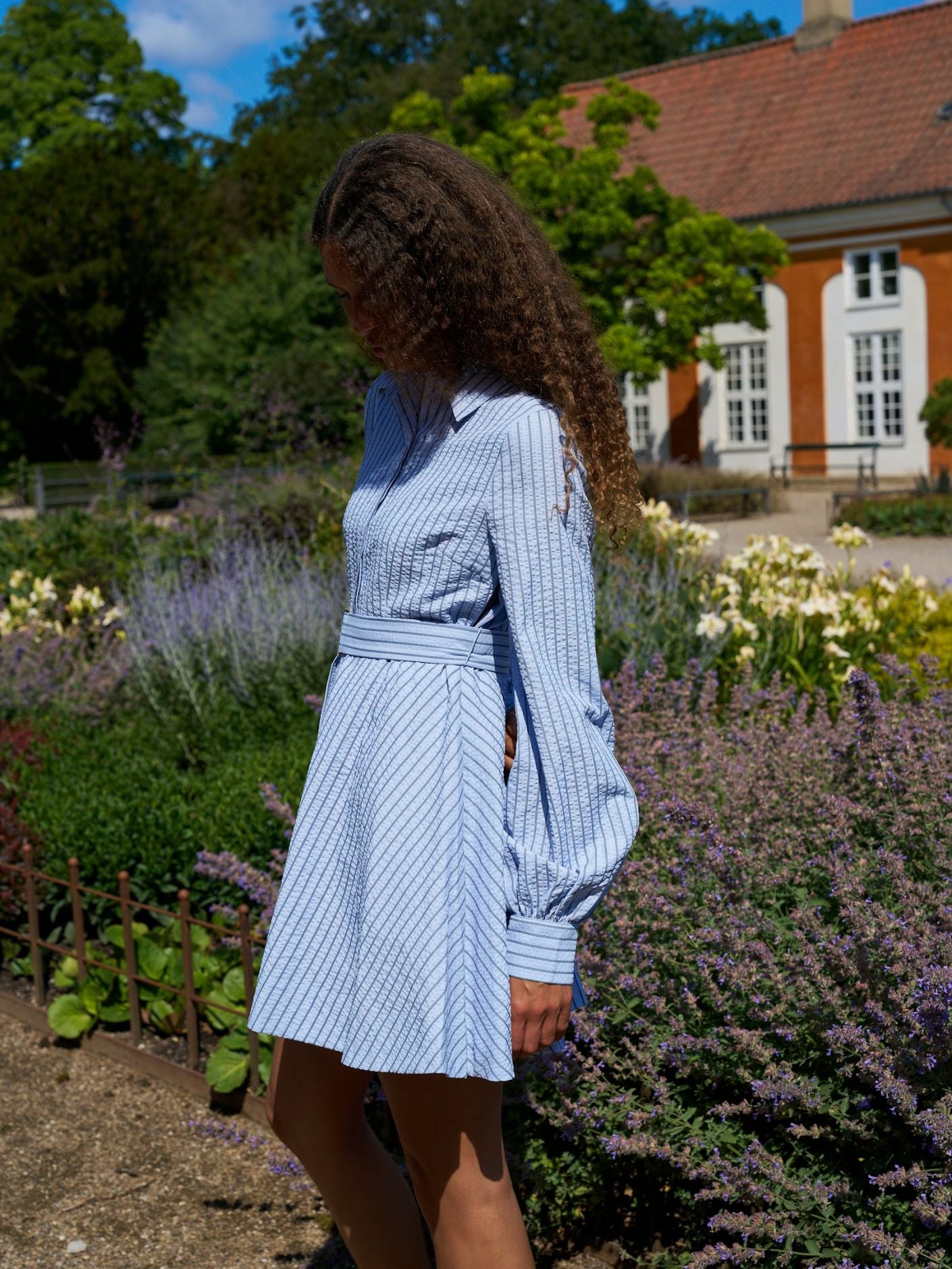 Felice striped crepe dress