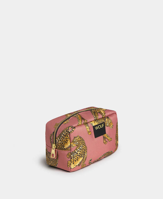 Blush leopard toiletry bag