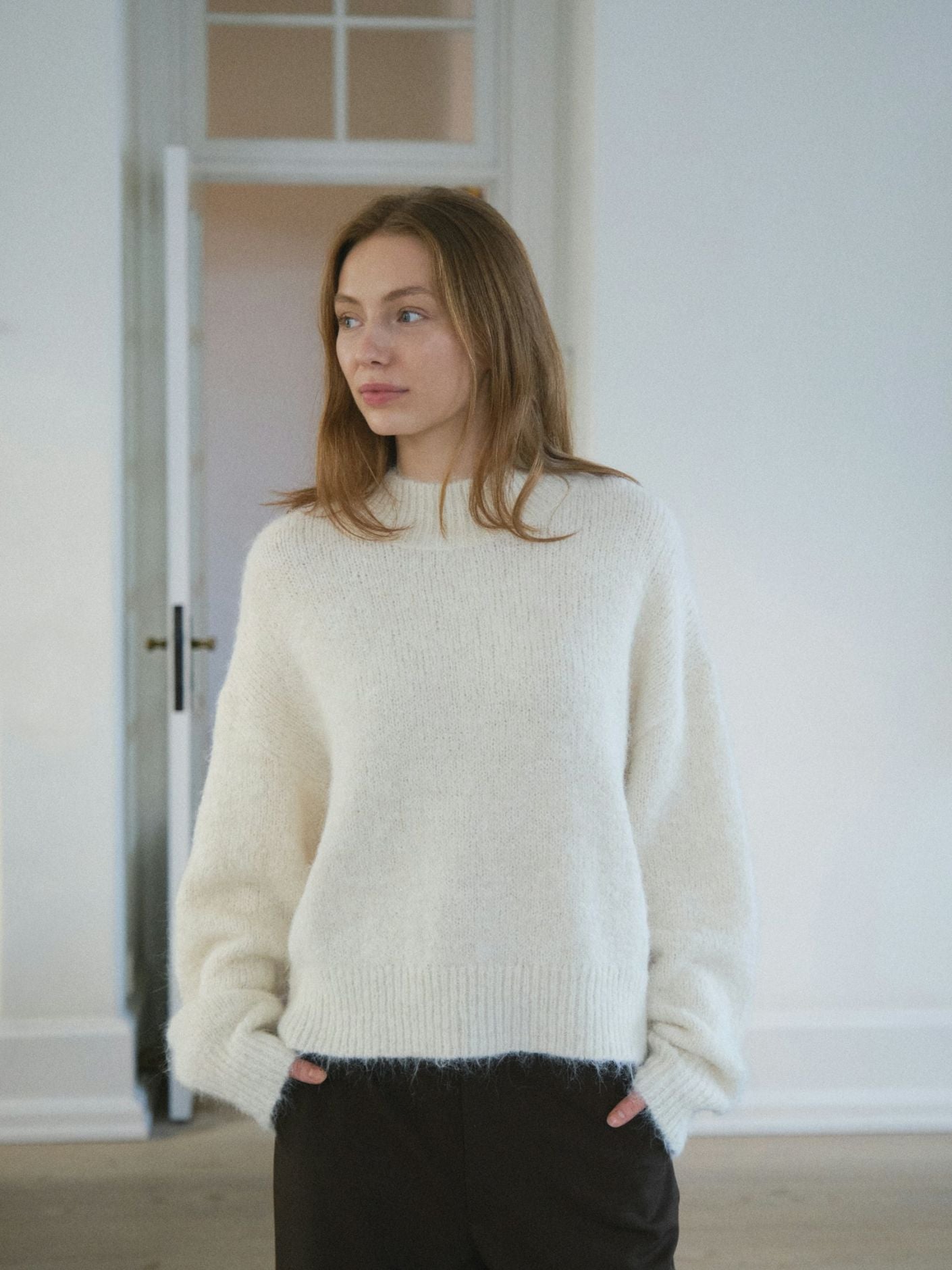 Paulina fluffy knit blouse