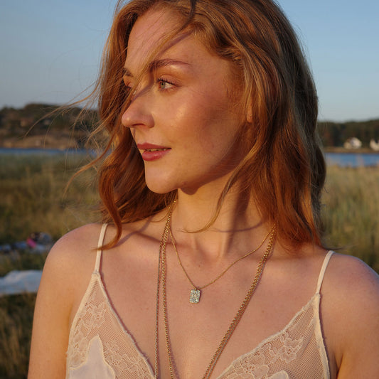 Solstice Gold square necklace