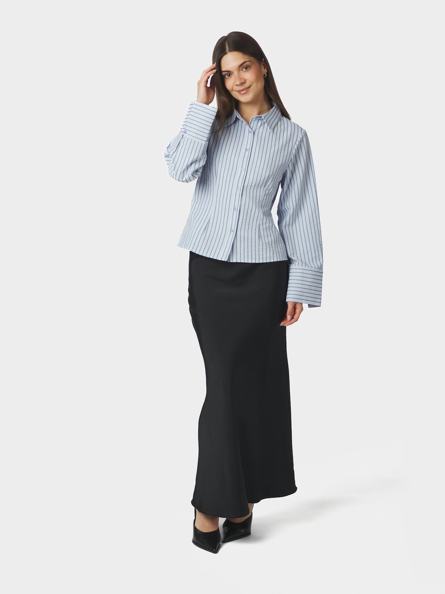 Rosa striped crepe shirt