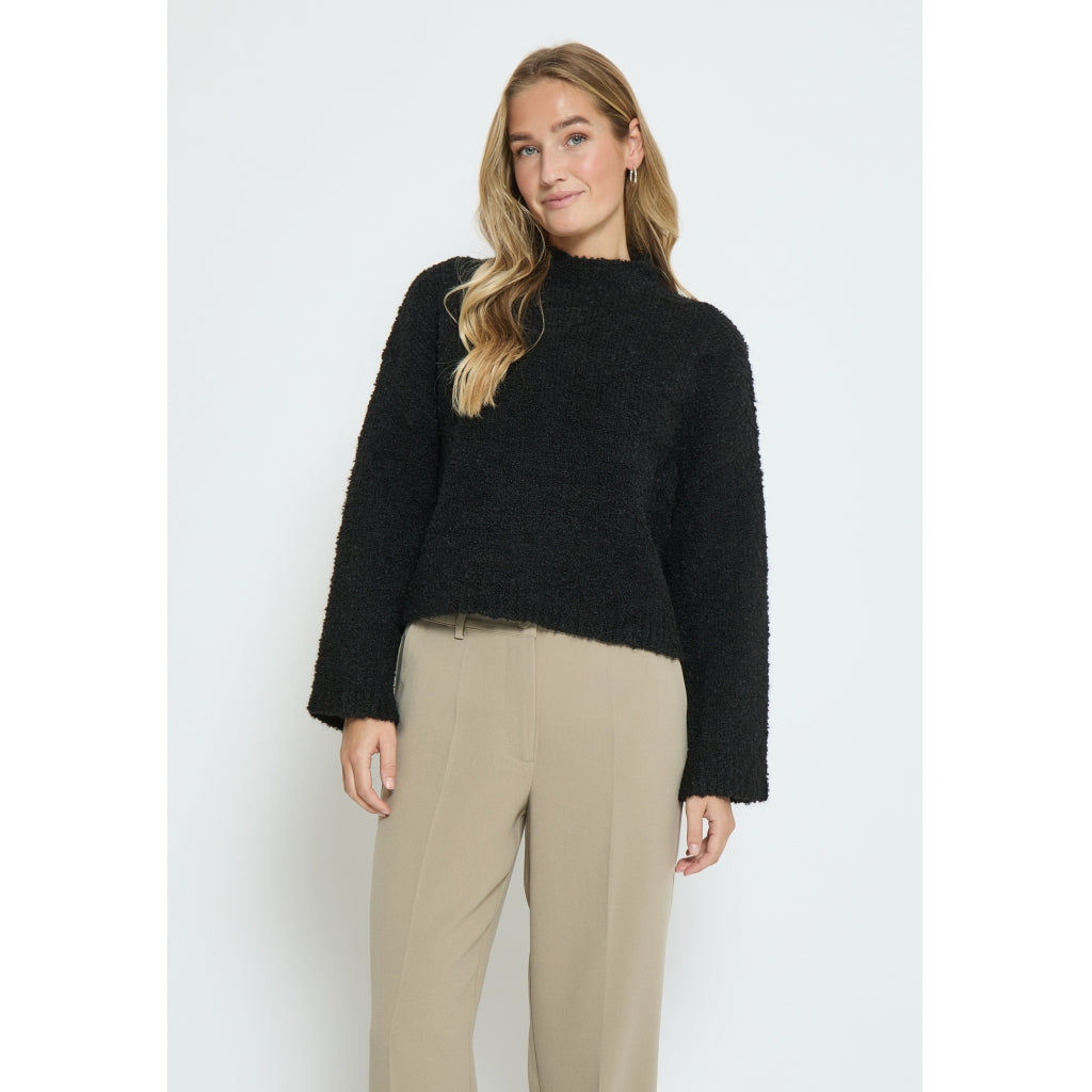 Josette High Neck Cropped Knit Pullover