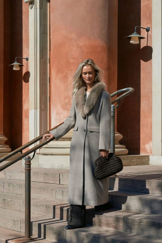 Corina Herringbone Twill Coat