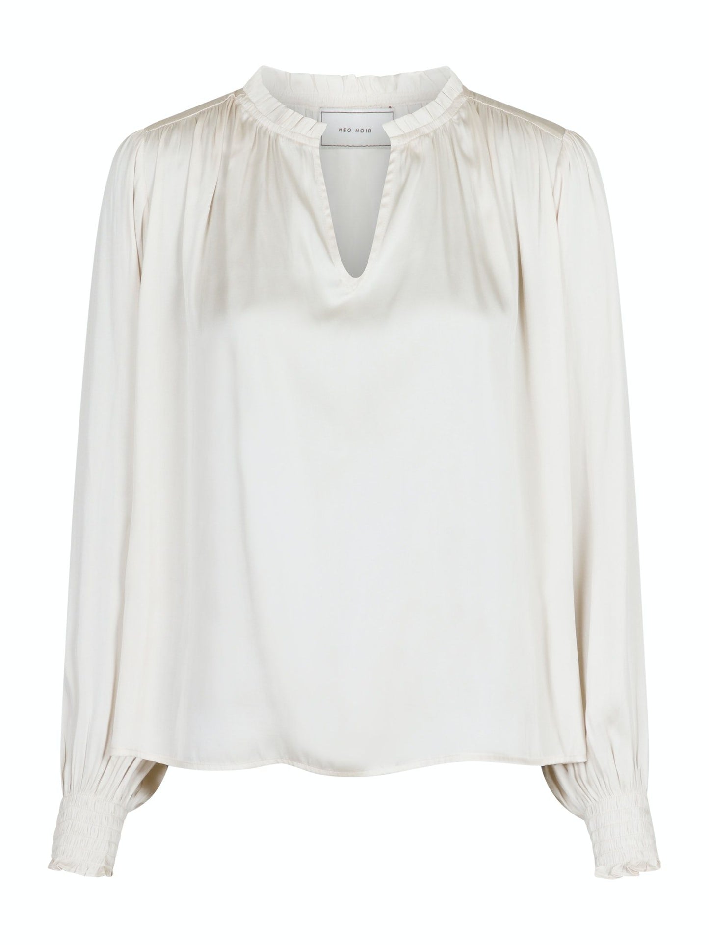 Lucie Satin Blouse-Off White