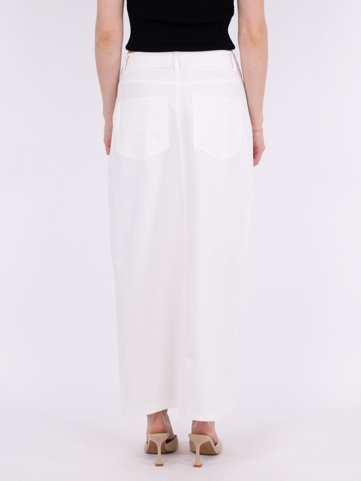 Frankie Denim Skirt-White