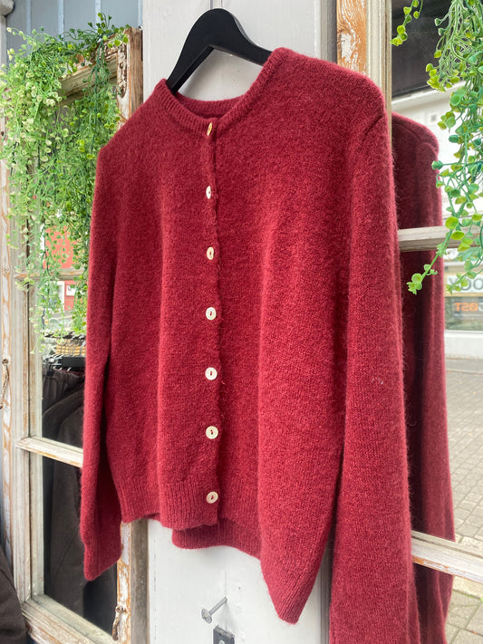 Strikket cardigan Burgunder