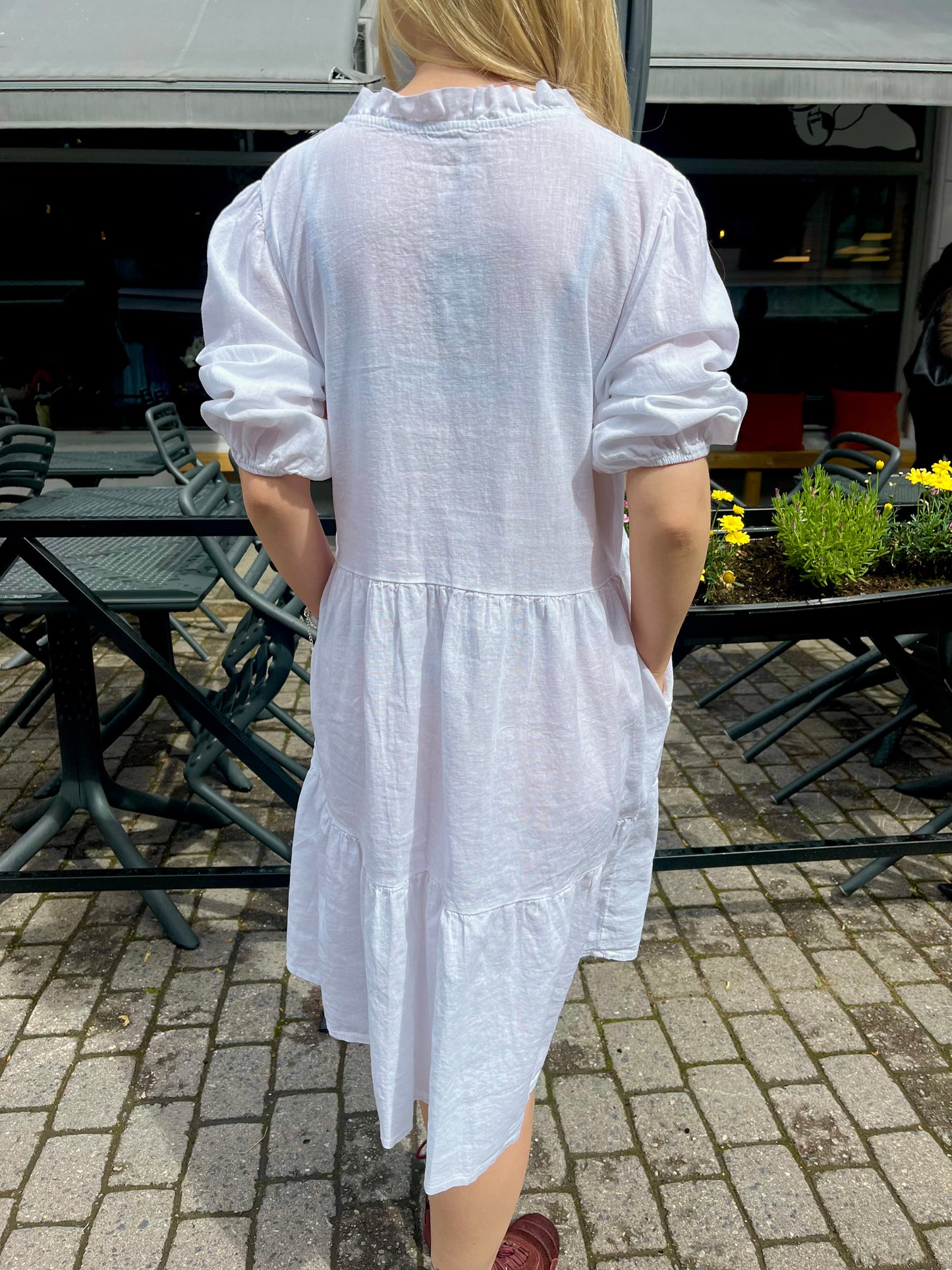 Linen blend summer dress