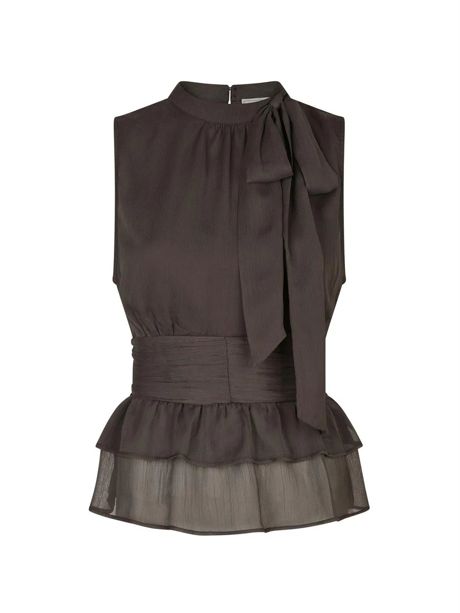 Ansol Solid Chiffon Top