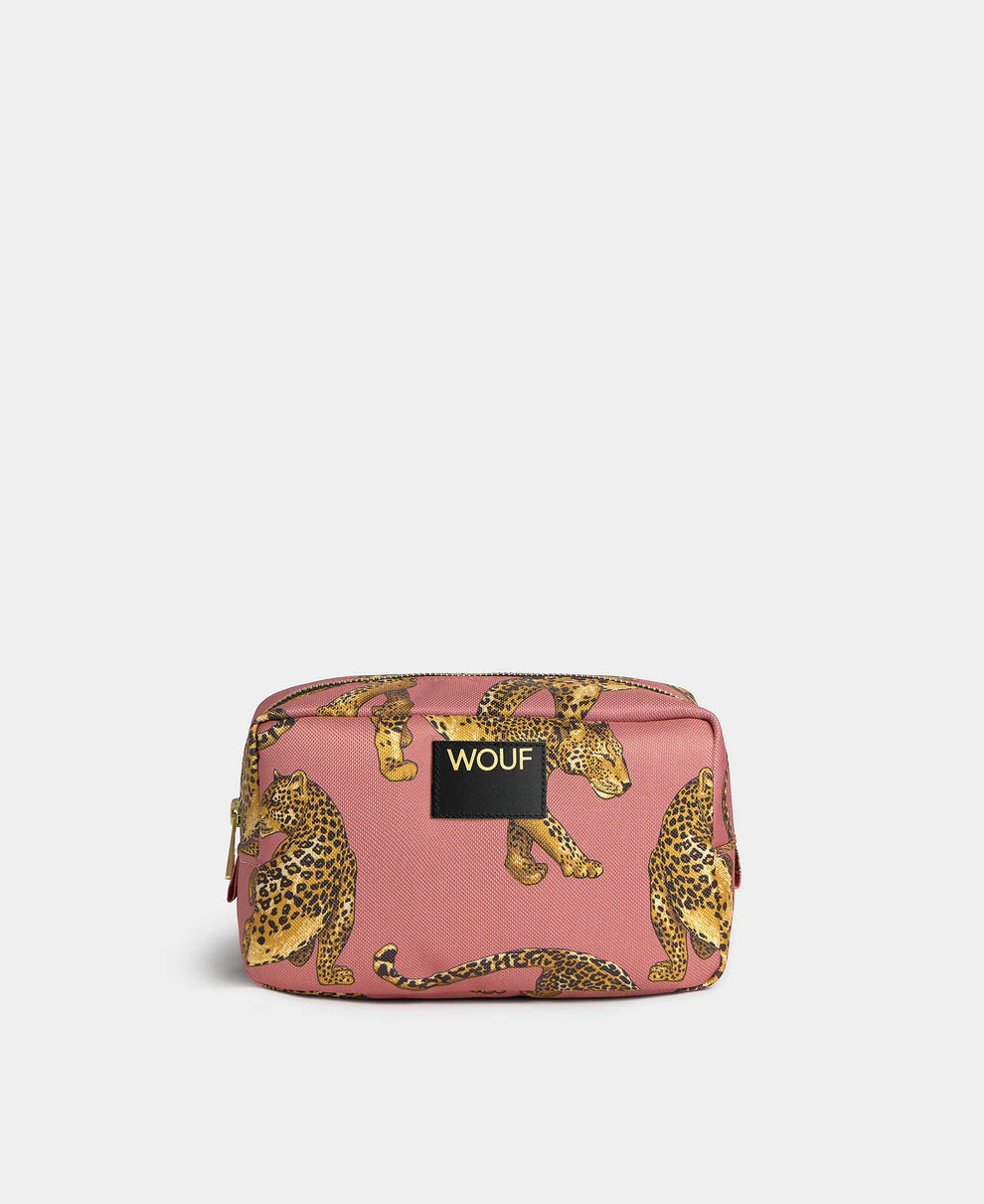 Blush leopard toiletry bag