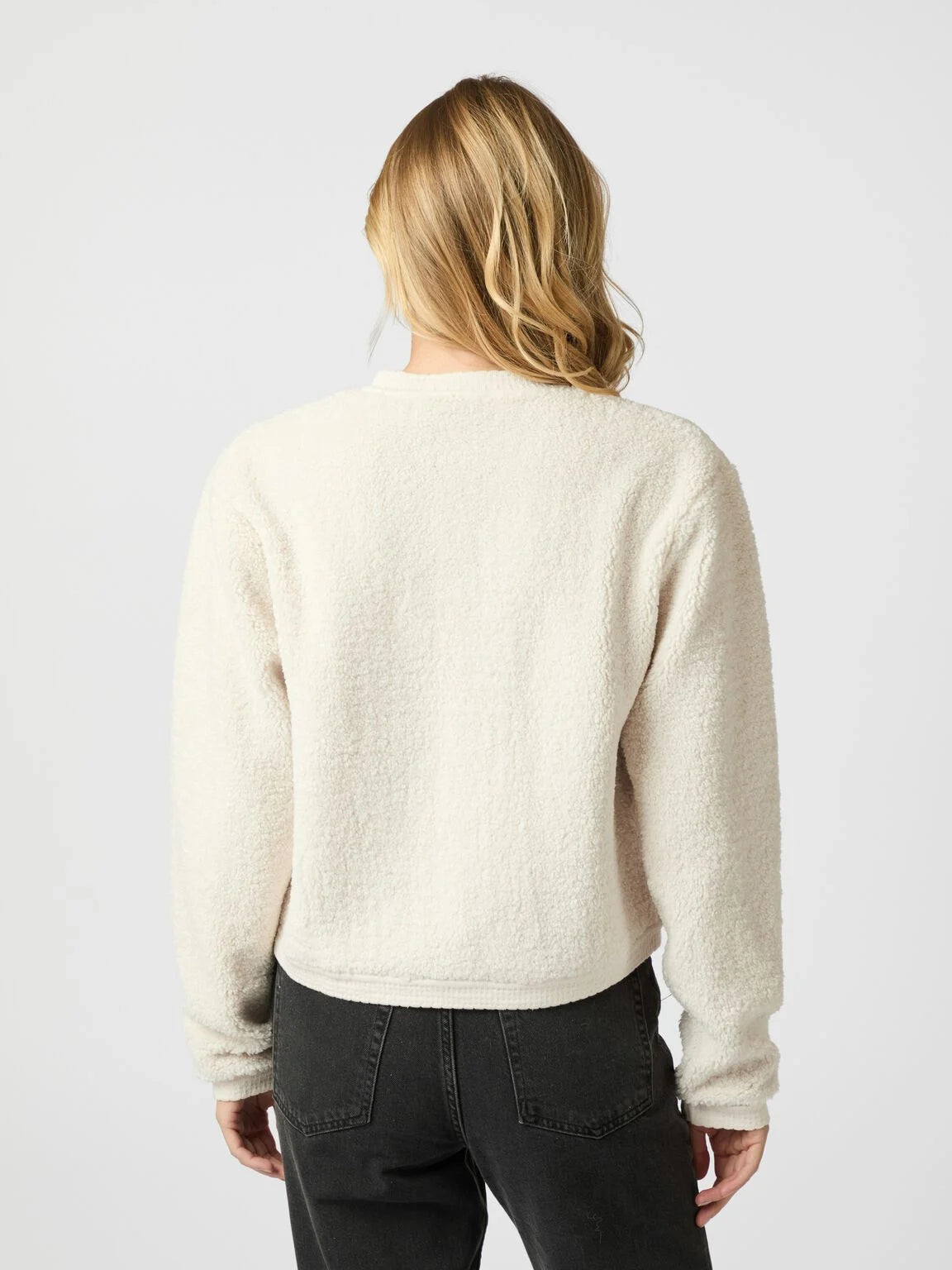 Limo Fluffy Knit Cardigan Creme