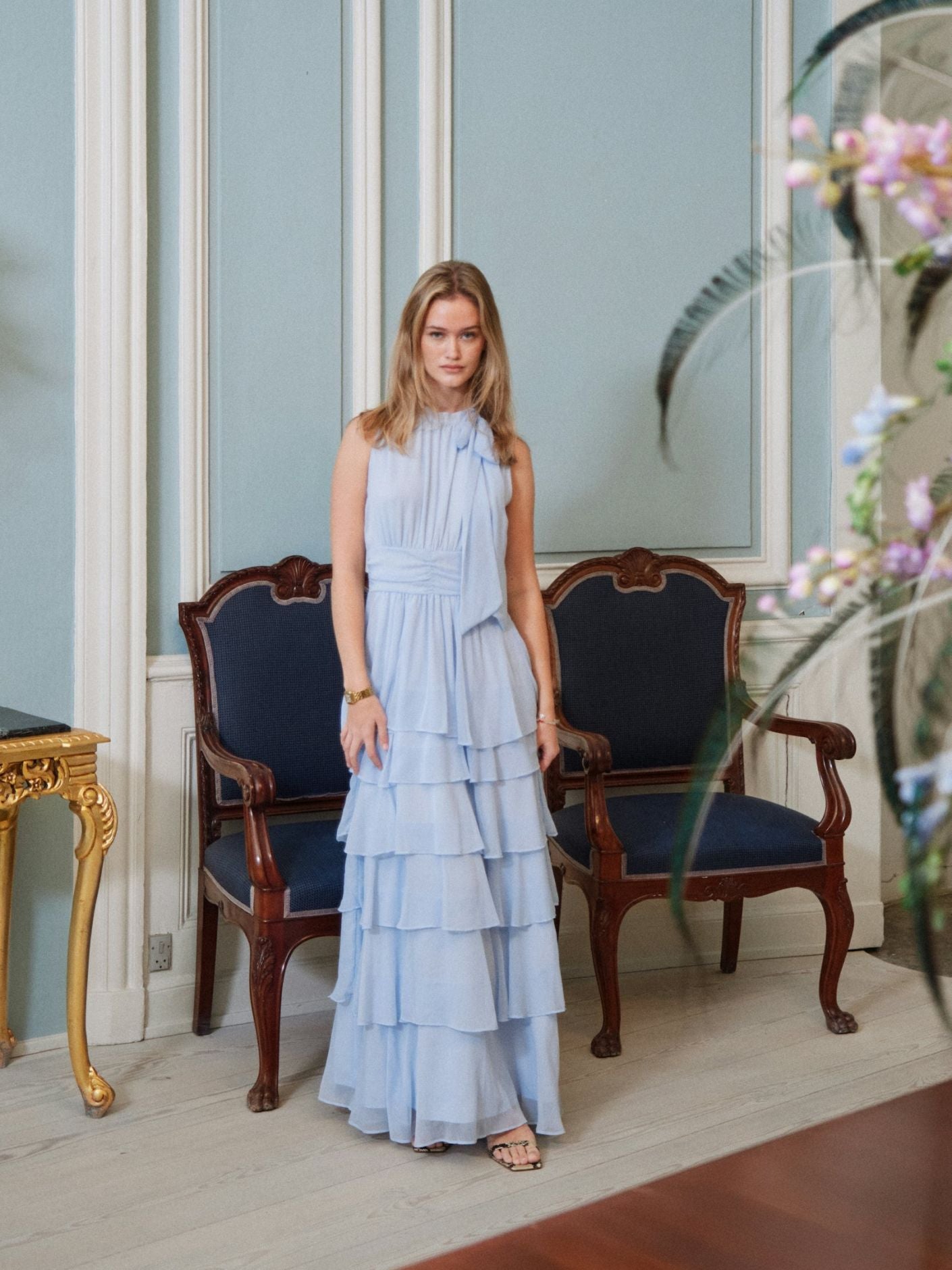 Marli Solid Chiffon dress