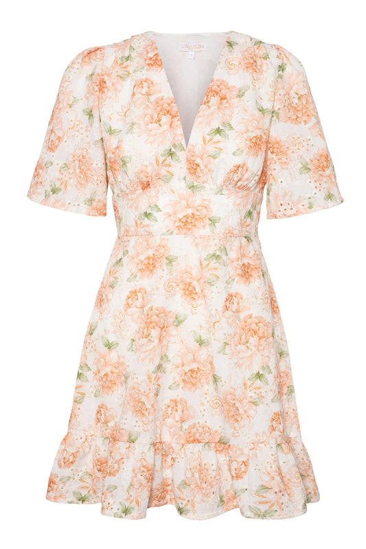 Celina Mini Dress Peony Pop Orange