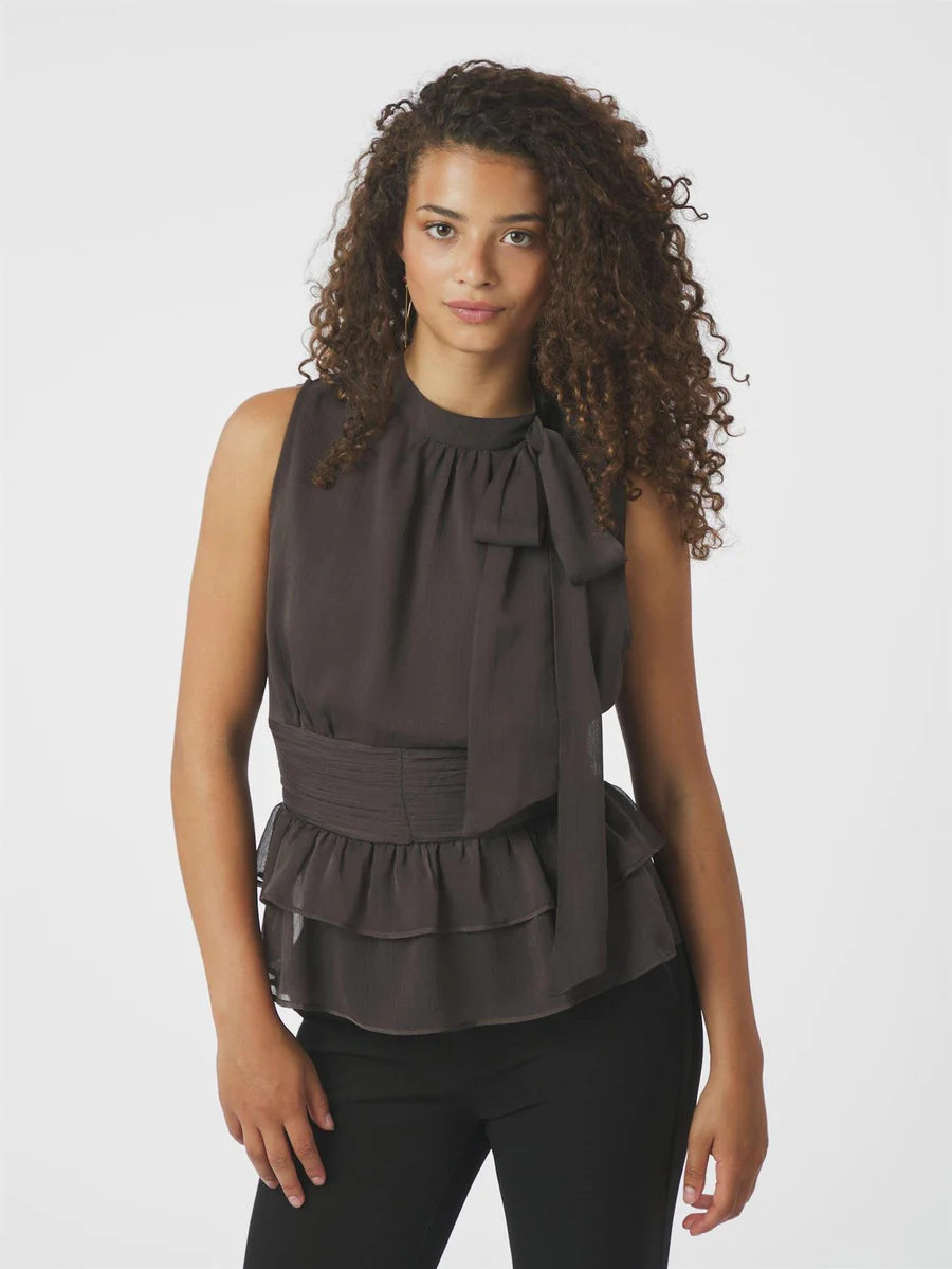 Ansol Solid Chiffon Top