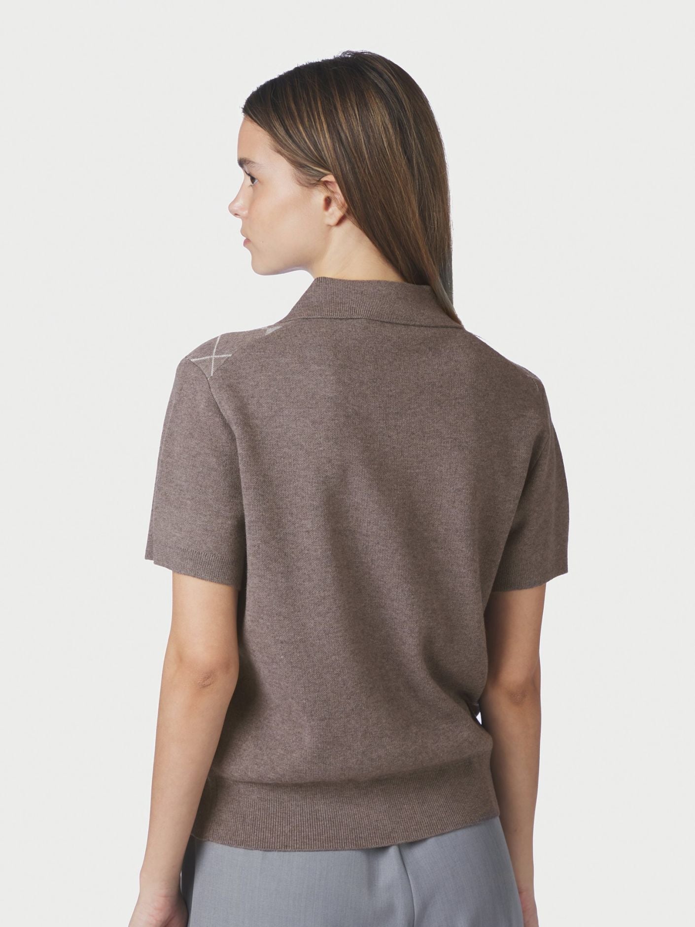 Gia check knit bouse
