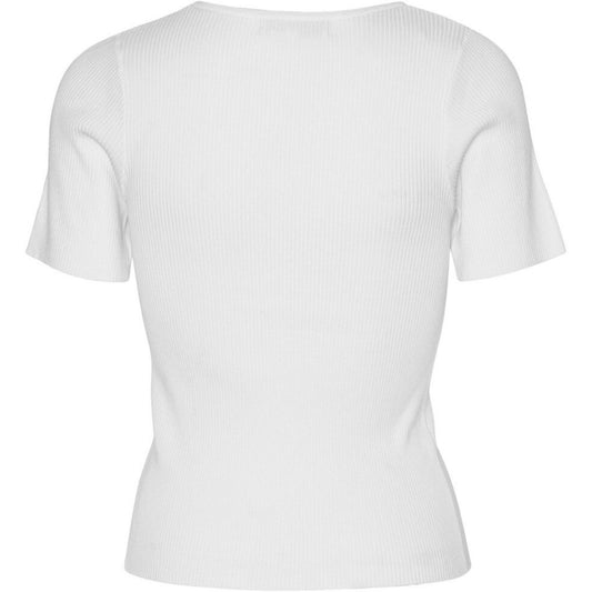 Rib knit short sleeve top