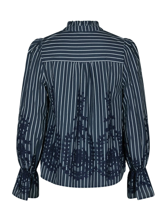 Amara Stripe Emb Blouse FORHÅNDSORDRE