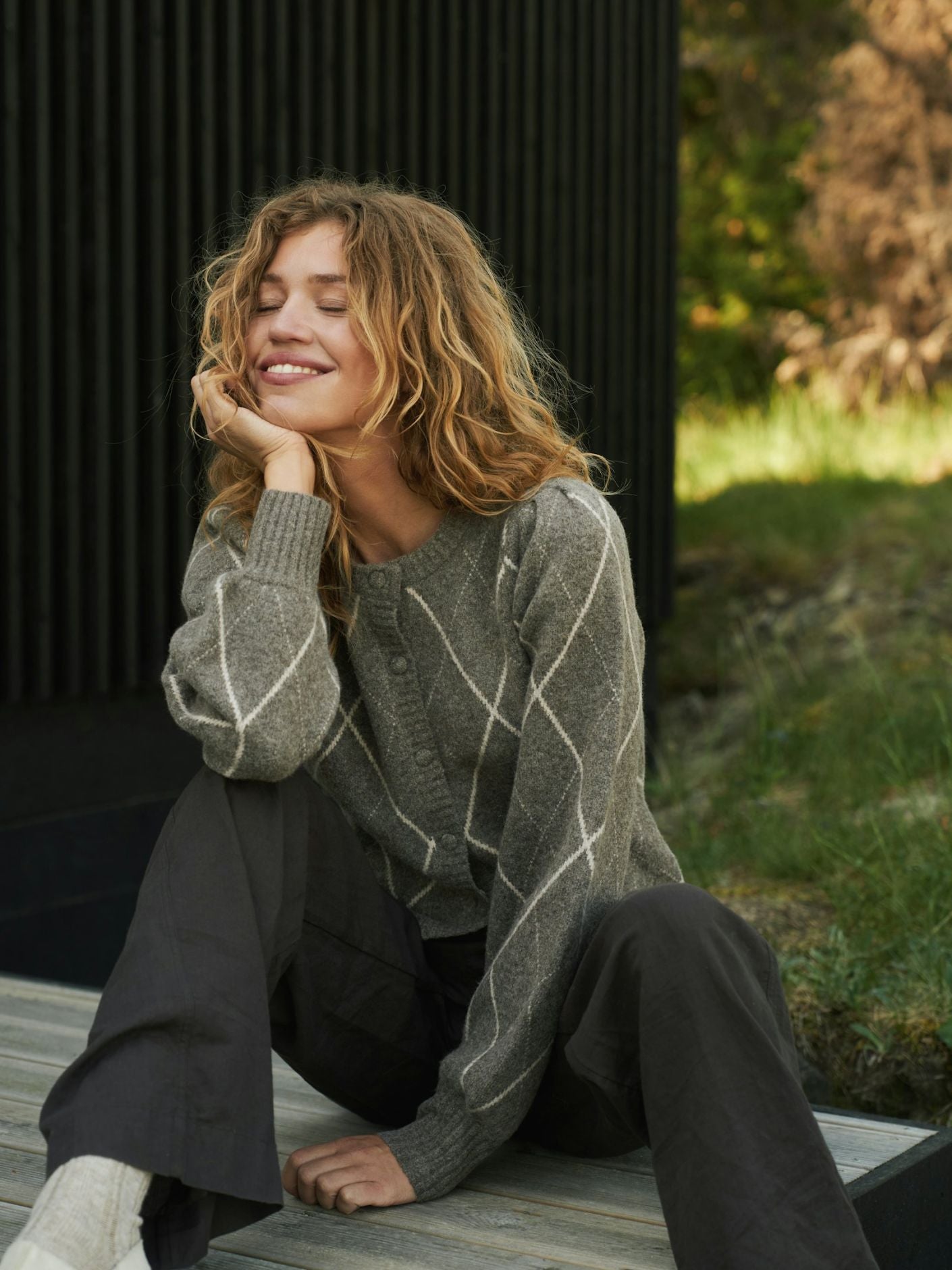 Koteas check knit cardigan