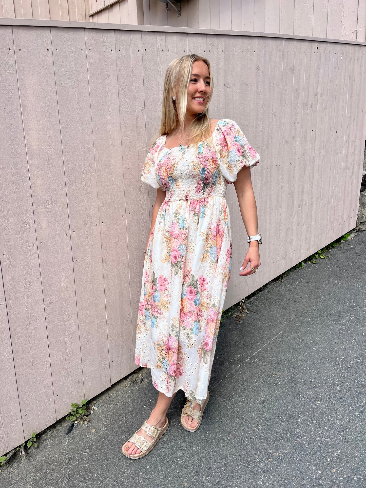 Flower Smock Romantic Dress