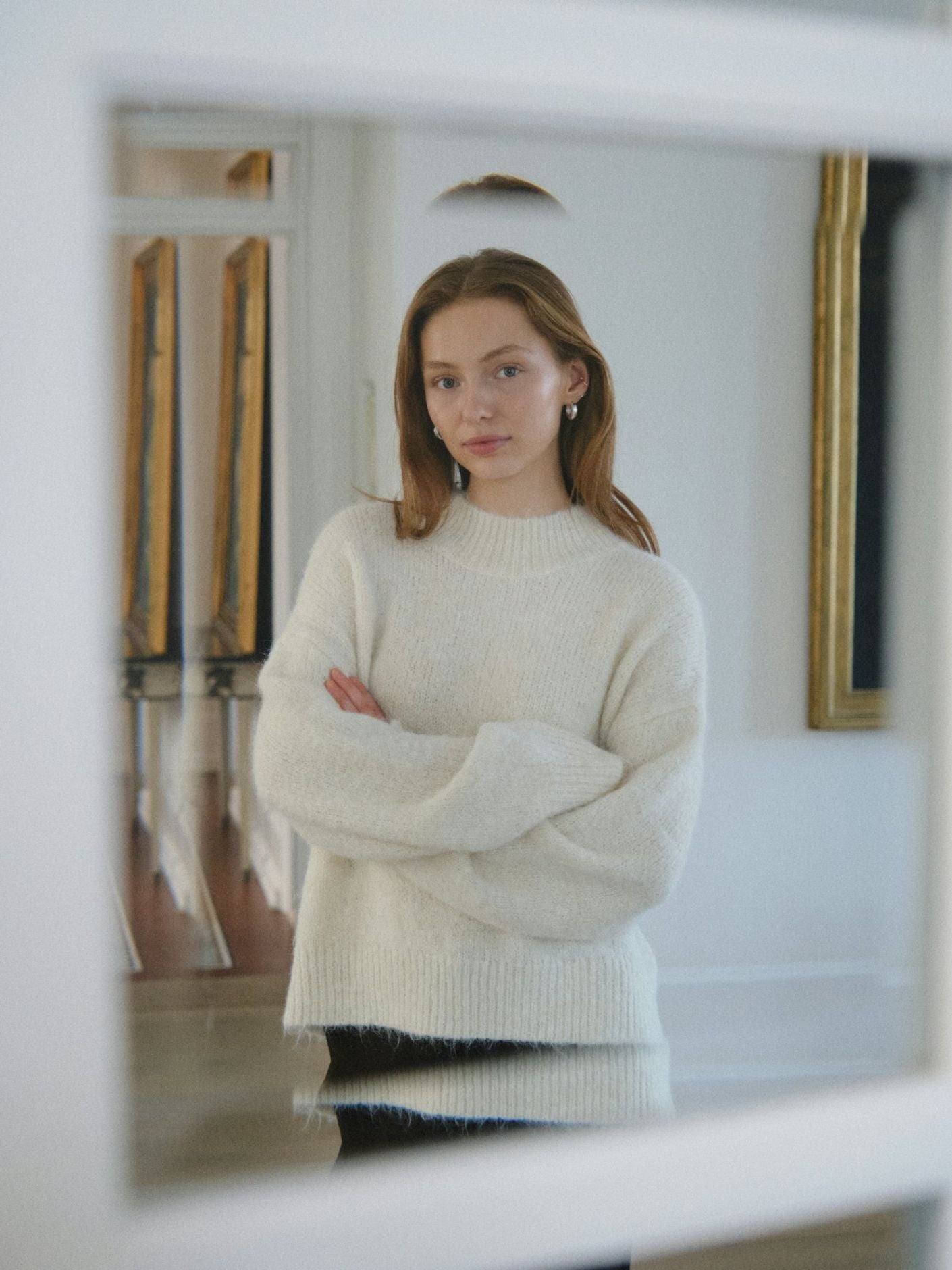 Paulina fluffy knit blouse