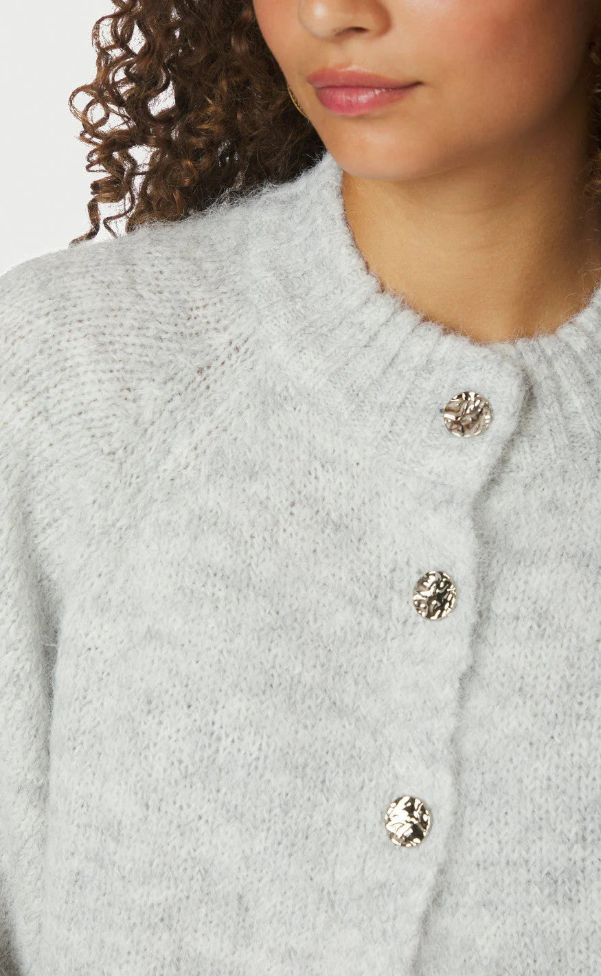 Benuta  Fluffy Knit Cardigan Lys grå