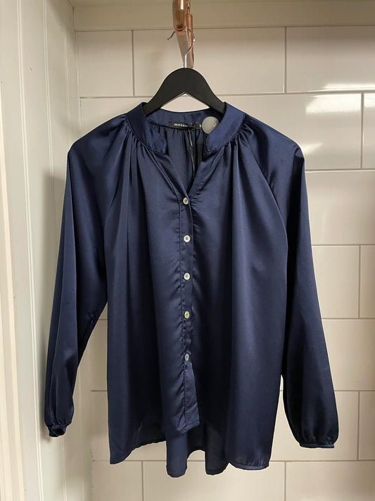 Sateen blouse v-neck