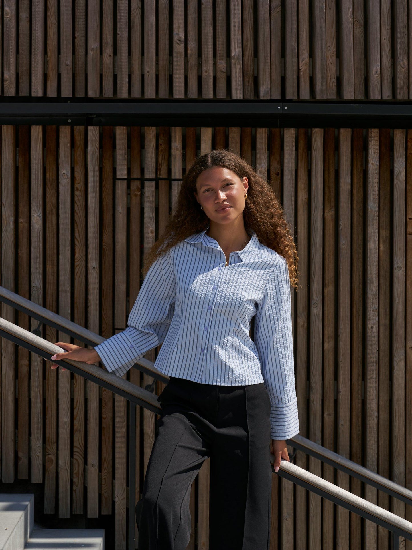 Rosa striped crepe shirt