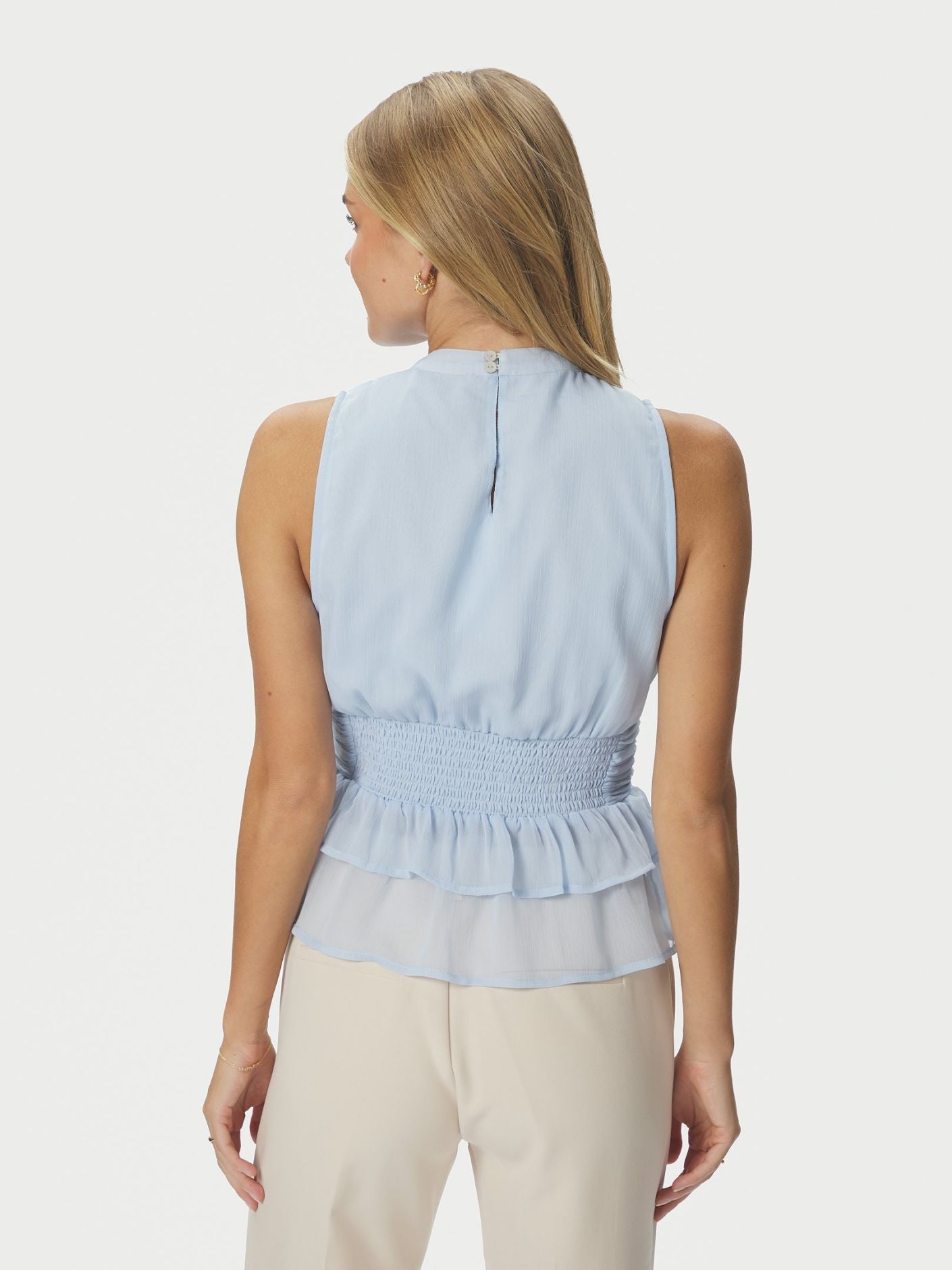 Ansol solid chiffon top