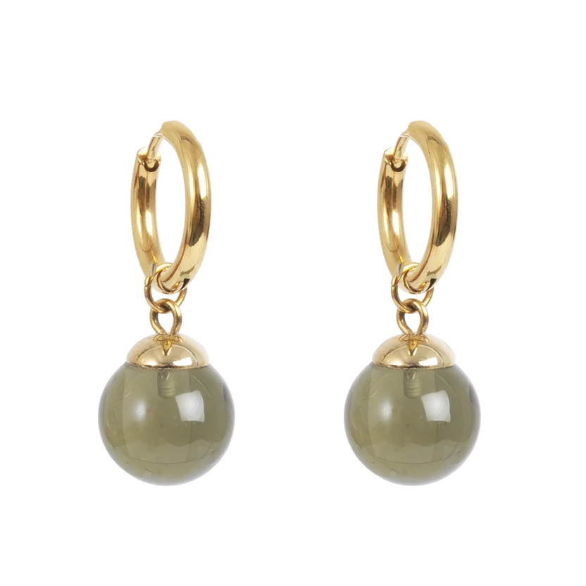 Glass ball Olive Steel - Pure Steel