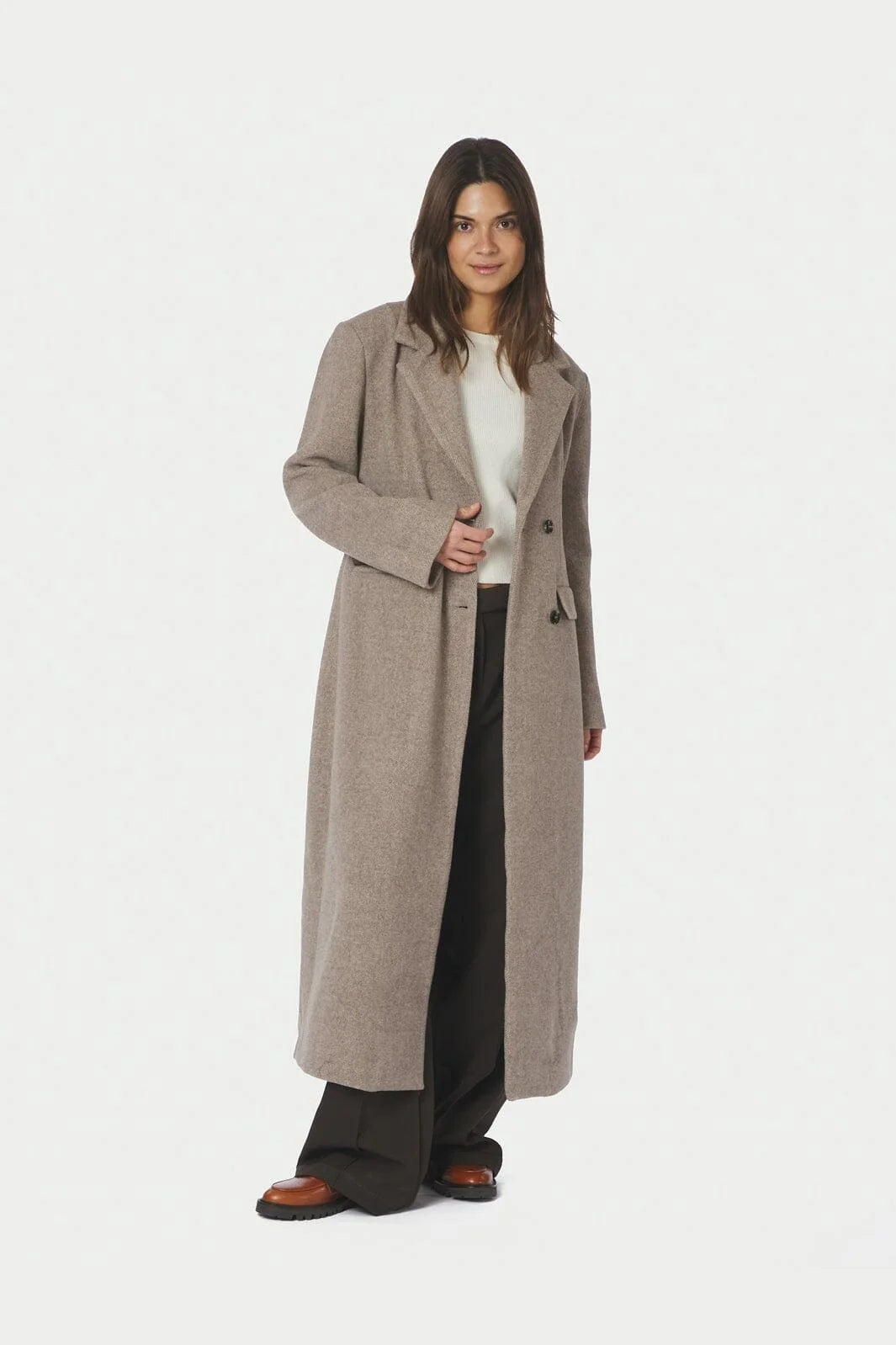 Corina Herringbone Twill Coat