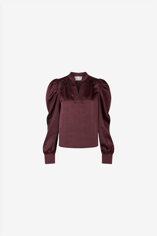 Rosslyn Heavy Sateen blouse - Burgunder