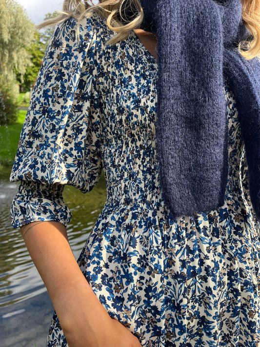 Kjole Print Viskose Marine